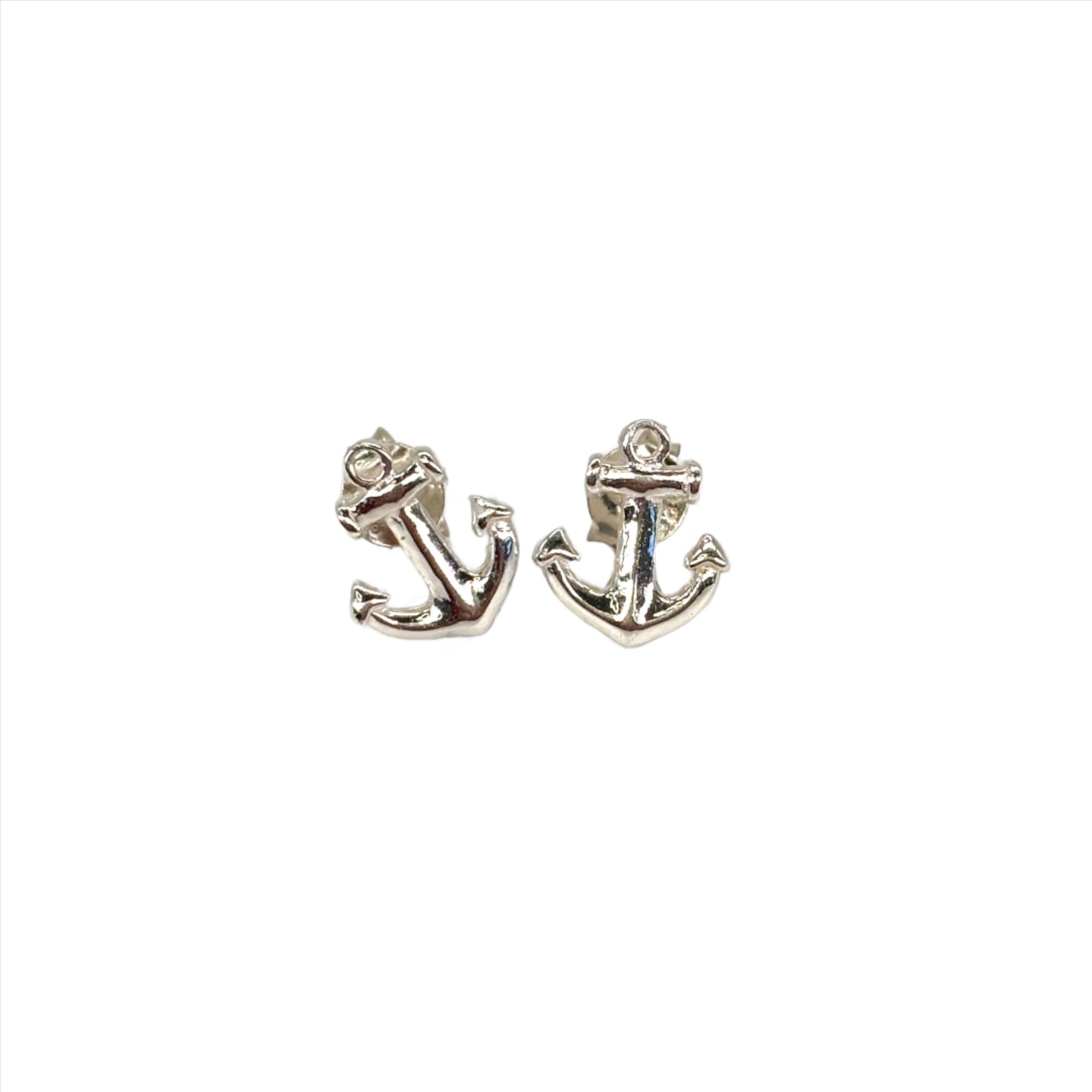 Silver Anchor Earrings